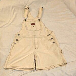 Dickies Overall Shorts Women’s Size M Beige Denim Jean Material